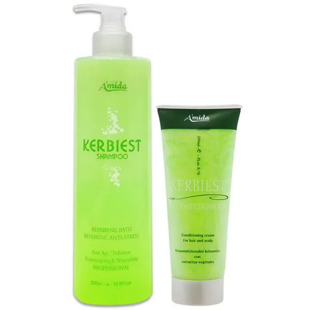 Amida 蜜拉】葉綠素洗髮精500ml+葉綠素頭皮髮調理素200ml(葉綠素洗護組