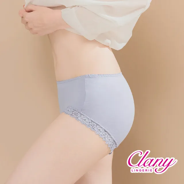 【Clany 可蘭霓】台灣製性感蕾絲美膚M-XL三角女內褲 健康透氣環保包覆(低調灰 2171-61)