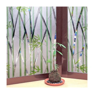 【meiwa】日本製造抗UV可變色節能靜電窗貼(竹林風情- 92x200公分)
