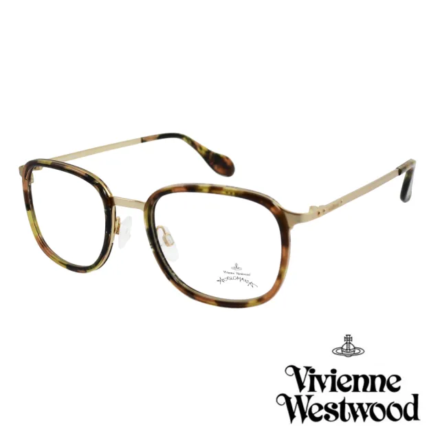 【Vivienne Westwood】英國Anglomania英倫簡約光學眼鏡(琥珀金 AN344M02)