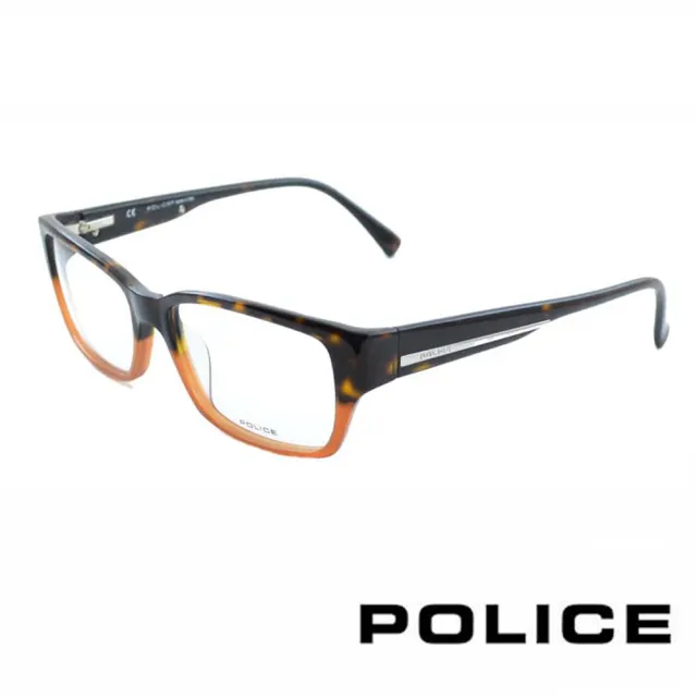 【POLICE】時尚雙色設計光學眼鏡(POV1735M06NP - 琥珀)