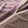 【Betrise】100%純棉針織條紋四件式被套床包組-紅酒香氛(雙人)