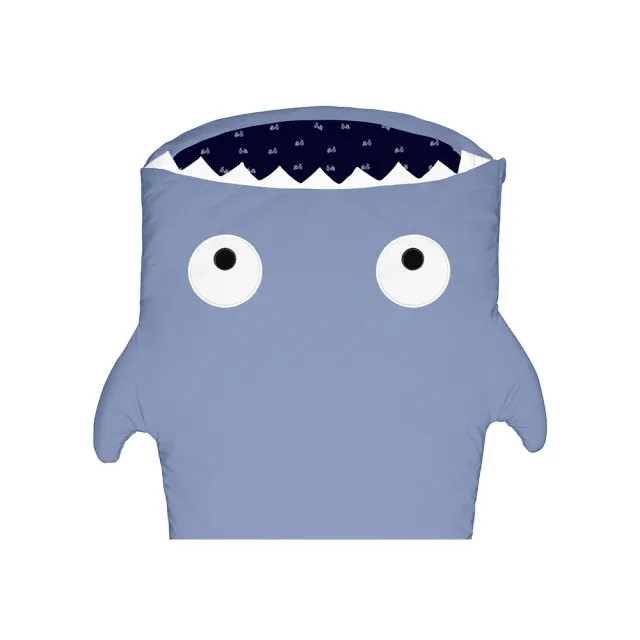 【BabyBites 鯊魚咬一口】西班牙製-純棉兒童多功能睡袋-湛灰藍(輕量兒童版)