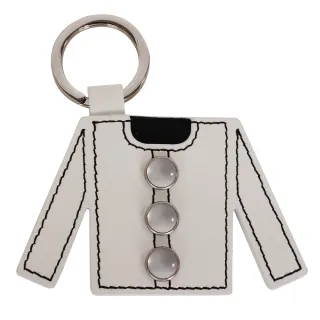 【agnes b.】衣服造型皮革鑰匙(白)