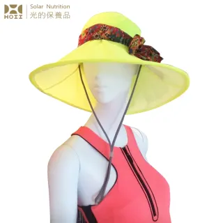 【HOII后益】HOSEA花漾法式優雅圓筒帽★黃光(UPF50+抗UV防曬涼感先進光學機能布)