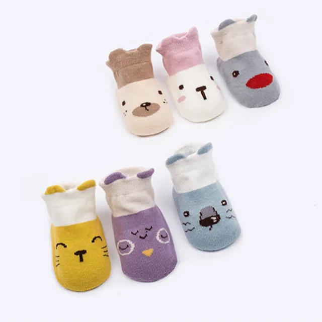 【JoyNa】童襪短襪 卡通防滑地板襪 兒童船襪(六雙入)