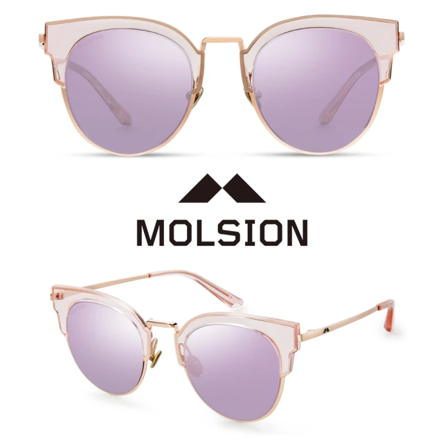【MOLSION 陌森】摩登流行復古時尚貓眼大框太陽眼鏡(MS6026偏光墨鏡系列)