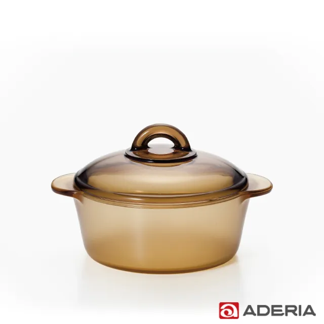 【ADERIA】日本進口陶瓷塗層耐熱玻璃調理鍋1.2L(2色)