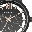 【GOTO】LINK系列裸空三眼精品時尚手錶-IP黑(GS0060L-33-341)