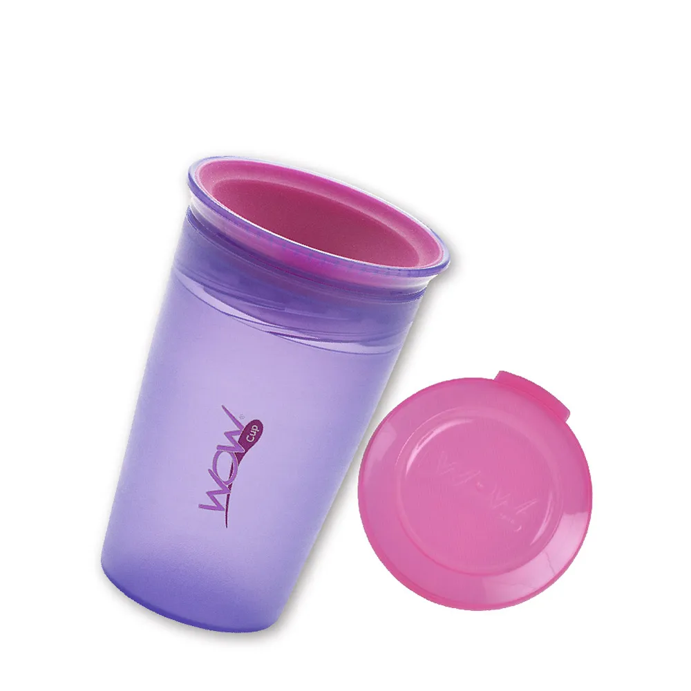 【Wow cup】美國WOW Cup Kids 360度透明喝水杯(紫色)