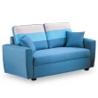 【時尚屋】艾爾瑪雙人座藍色儲物布沙發 MT7-323-8(免組裝 免運費 沙發)