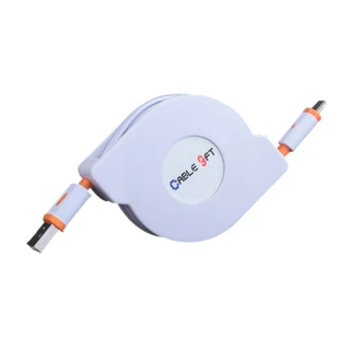 【GCOMM】GCOMM micro-USB 強固型高速充電傳輸伸縮扁線 1米 溫暖橘(伸縮扁線)