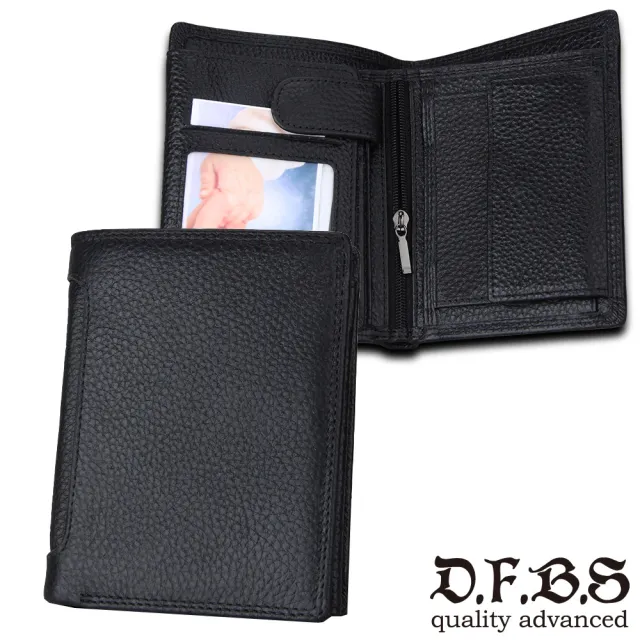 【DF BAGSCHOOL】雙11  商務型男專屬多收納牛皮款短夾-共2色