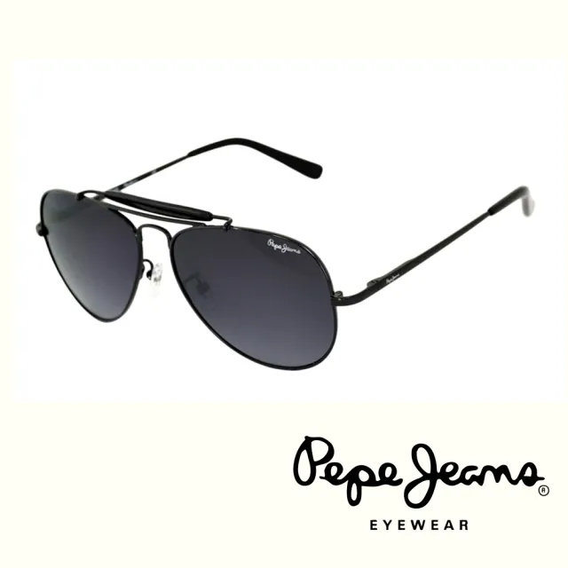 【Pepe Jeans】英倫時尚經典飛行員太陽眼鏡(PJ5057MC1  黑)