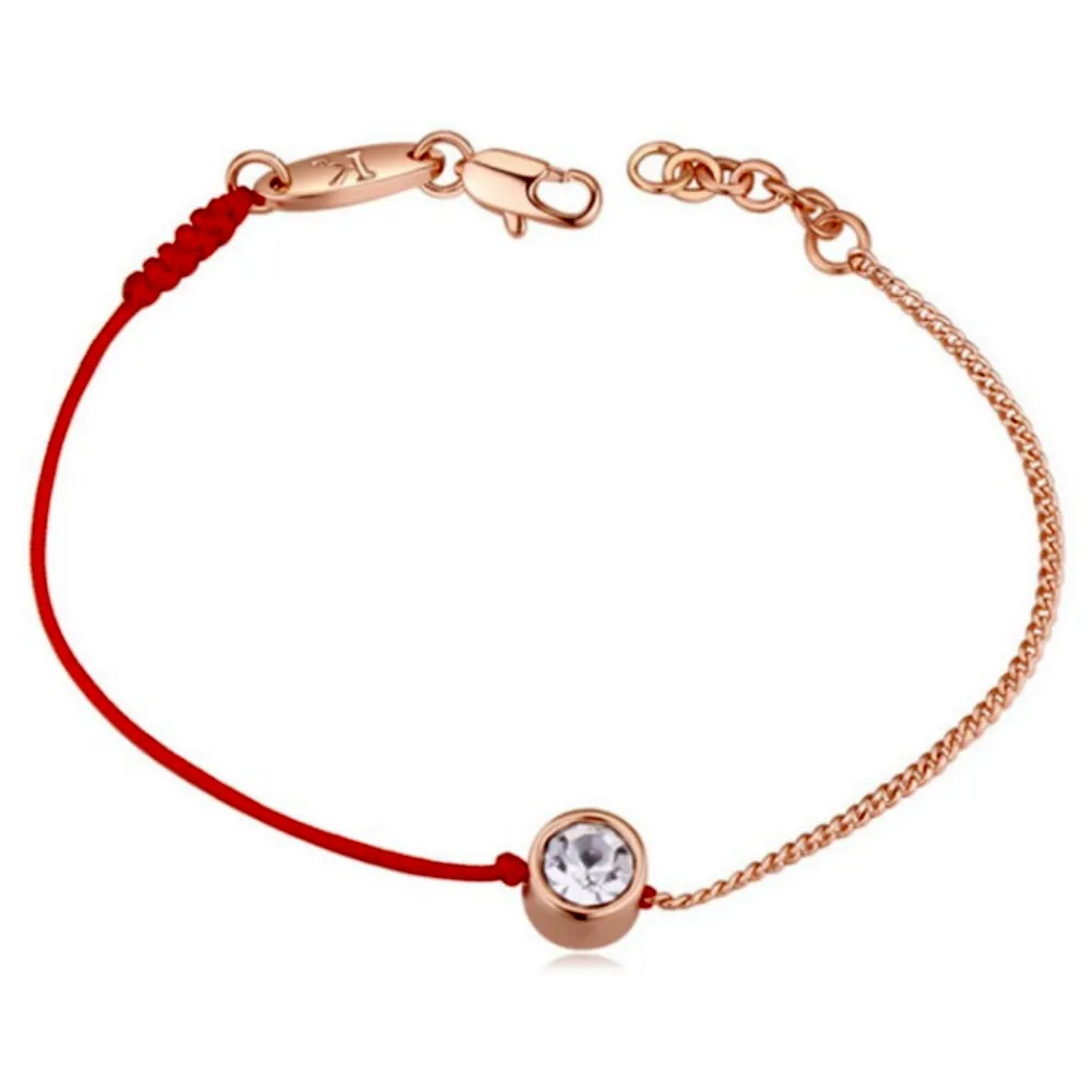【I.Dear Jewelry】時尚本命年轉運晶鑽紅繩系列金屬手鍊(6款選)