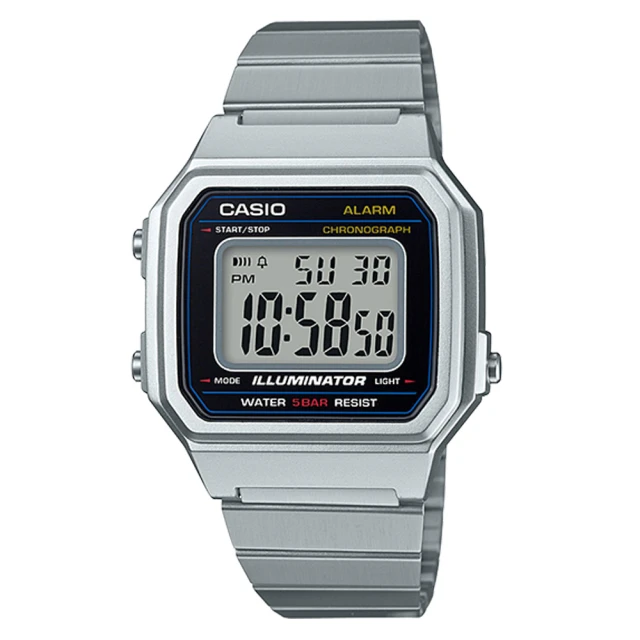 CASIO 卡西歐 復古文青大顯身手電子錶-銀(B-650WD-1A)