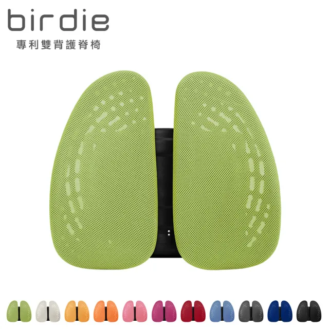 【Birdie】德國專利雙背護脊墊/辦公坐椅護腰墊/汽車靠墊(2入組)