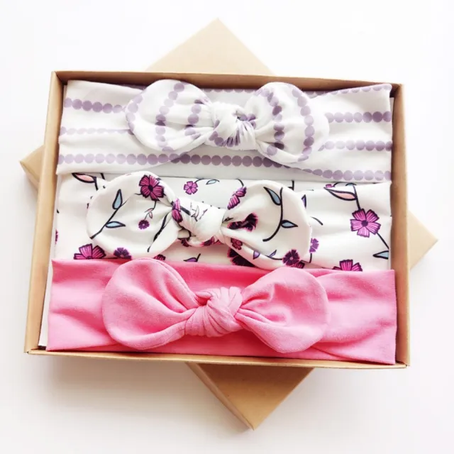【UNICO】兒童 歐美系髮帶禮盒裝-粉紫浪漫櫻花(配件/飾品)