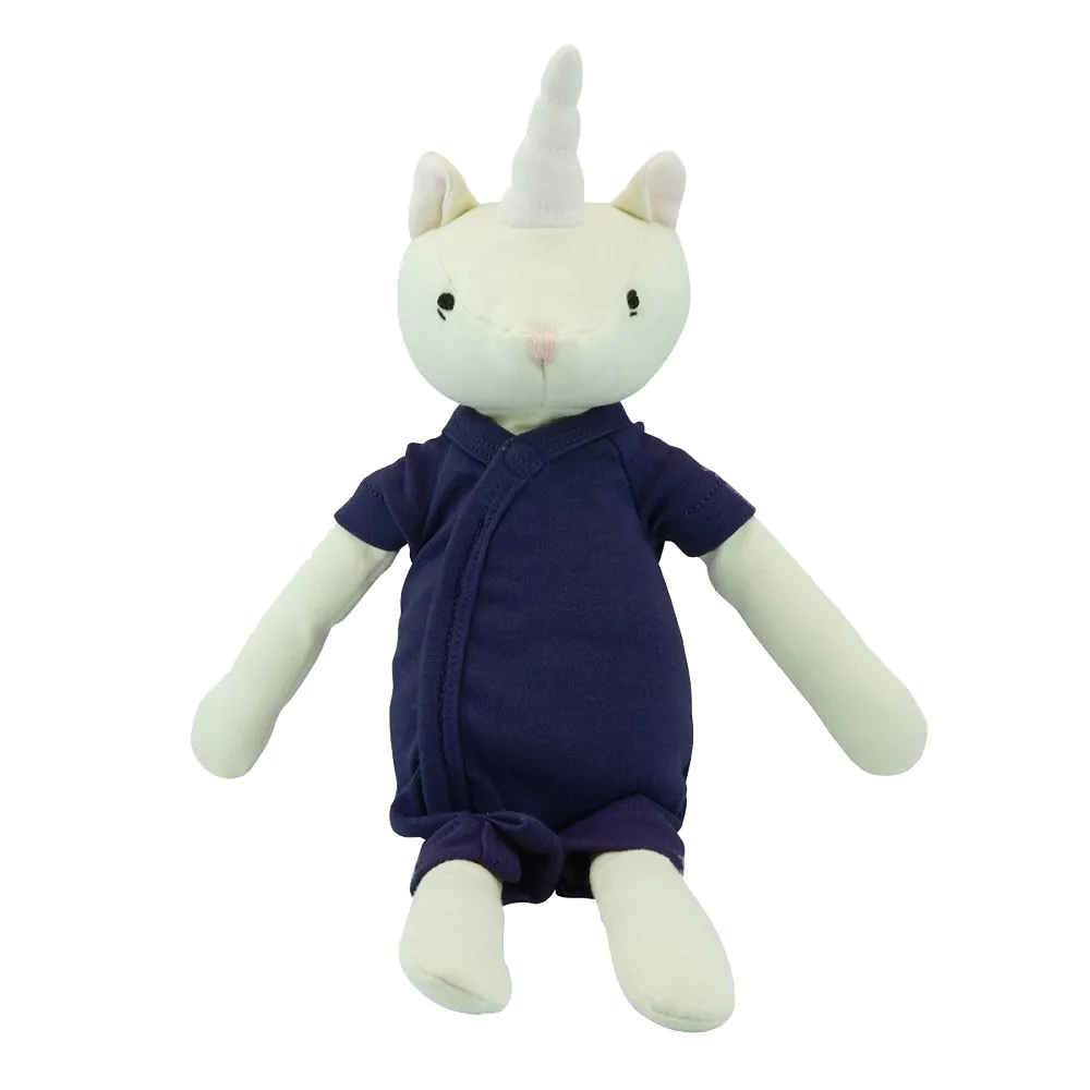 【Babysoy】有機棉動物造型安撫玩偶 - 668(夢幻獨角獸-靛藍)