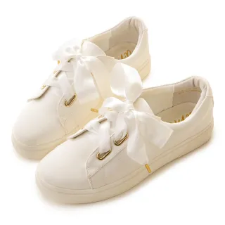 【amai】緞帶厚底休閒鞋 小白鞋 運動鞋 懶人鞋 厚底鞋 緞帶鞋 厚底休閒鞋 大尺碼 GW17-17WT(白色)