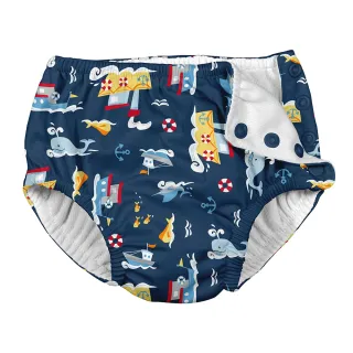 【美國 i play】寶寶泳褲/戲水免穿尿布 - 鯨魚輪船