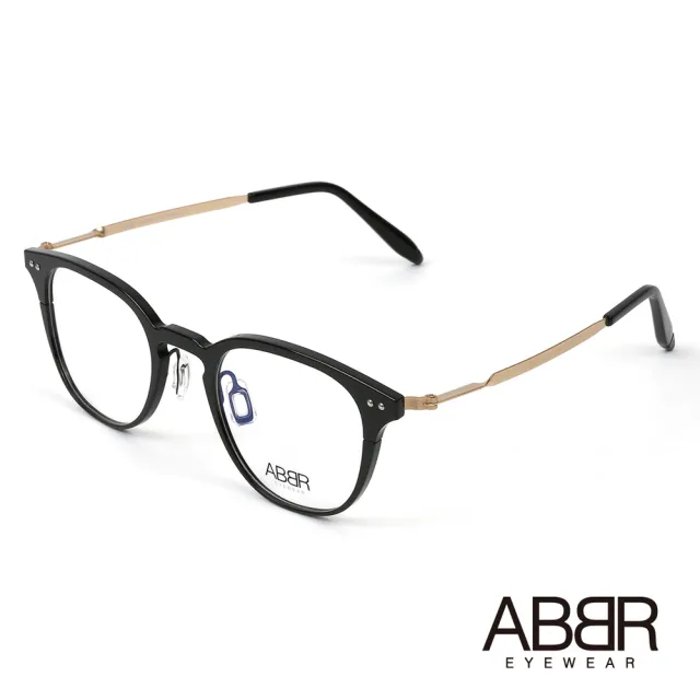 【ABBR】北歐瑞典設計新一代鋁合金光學眼鏡(黑/金 NP-01-002-C01)