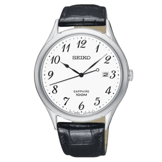 【SEIKO 精工】時光領袖藍寶石鏡面石英皮帶腕錶(SGEH75P1)