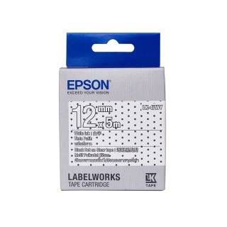 【EPSON】標籤帶 花紋系列 透明黑點底白字/12mm(LK-4LWY)