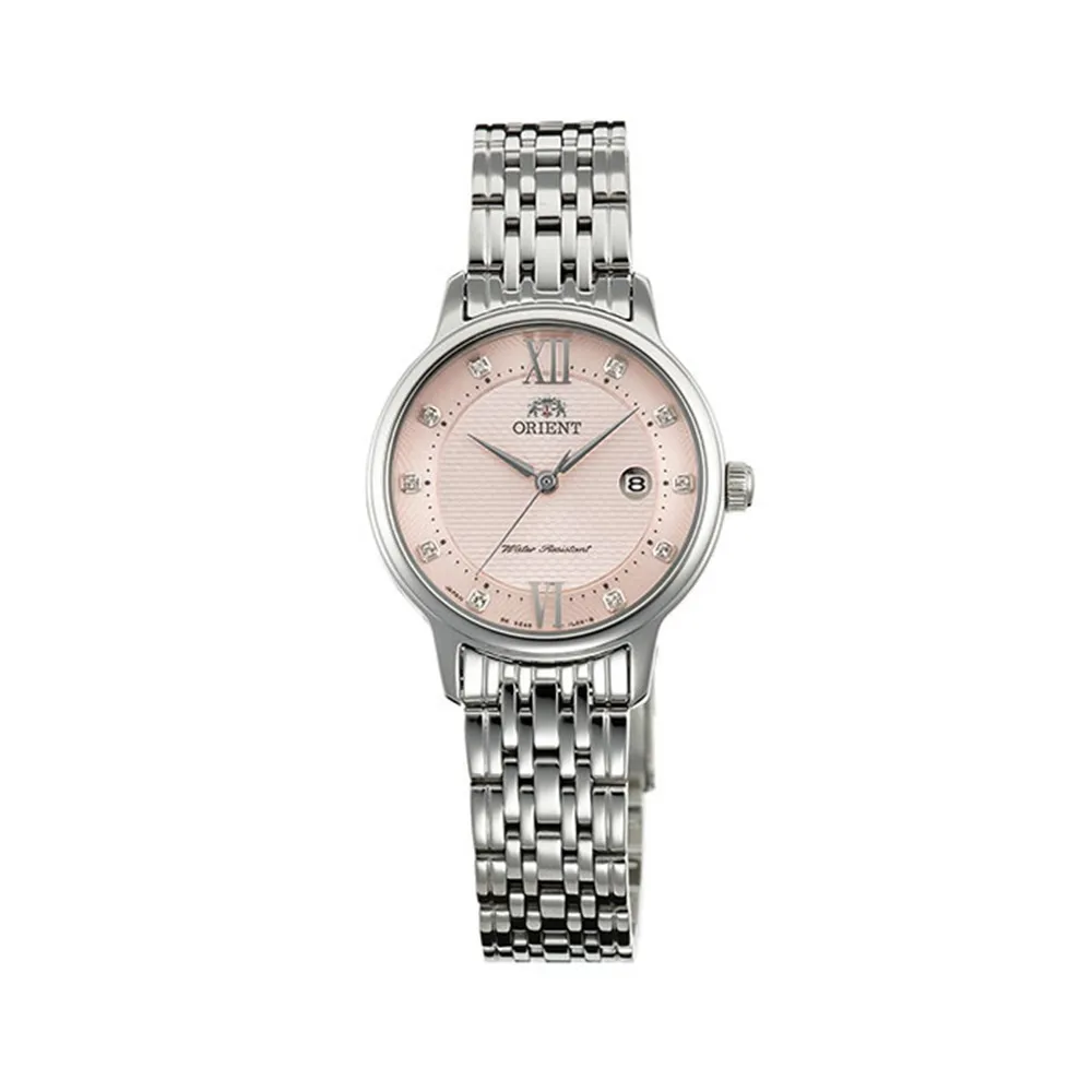 【ORIENT 東方錶】ORIENT 東方錶 OLD SCHOOL系列 時尚石英腕錶 鋼帶款 SSZ45003Z 粉紅色 - 28mm(SSZ45003Z)