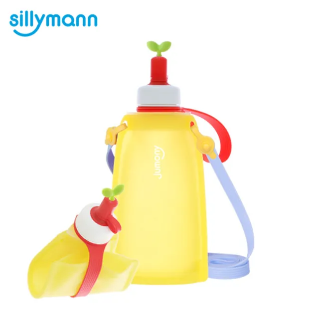 【韓國sillymann】100%兒童便攜捲式鉑金矽膠水瓶-300ml(3色)