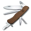【VICTORINOX 瑞士維氏】Forester Wood胡桃木安全鎖10用 瑞士刀
