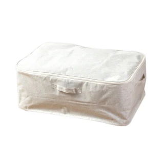 【真心良品】棉麻覆蓋全開式收納箱(4入)