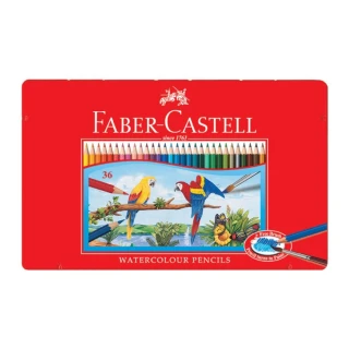 【Faber-Castell】紅色系 水性色鉛筆36色(鐵盒)