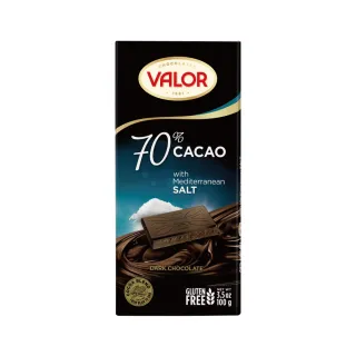 【Valor】70%海鹽黑巧克力片100g/片
