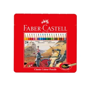 【Faber-Castell】紅色系 油性色鉛筆24色(鐵盒)
