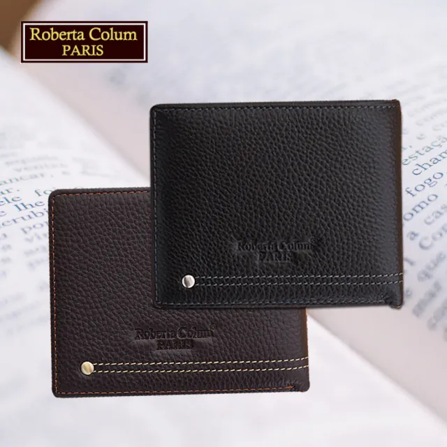 【Roberta Colum】諾貝達 男用專櫃皮夾 5卡片短夾(23151-2咖啡)