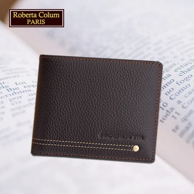 【Roberta Colum】諾貝達 男用專櫃皮夾 5卡片短夾(23151-2咖啡)