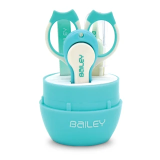 【韓國BAILEY貝睿】寶寶嬰幼兒安全指甲護理4件組-水藍(304不鏽鋼)