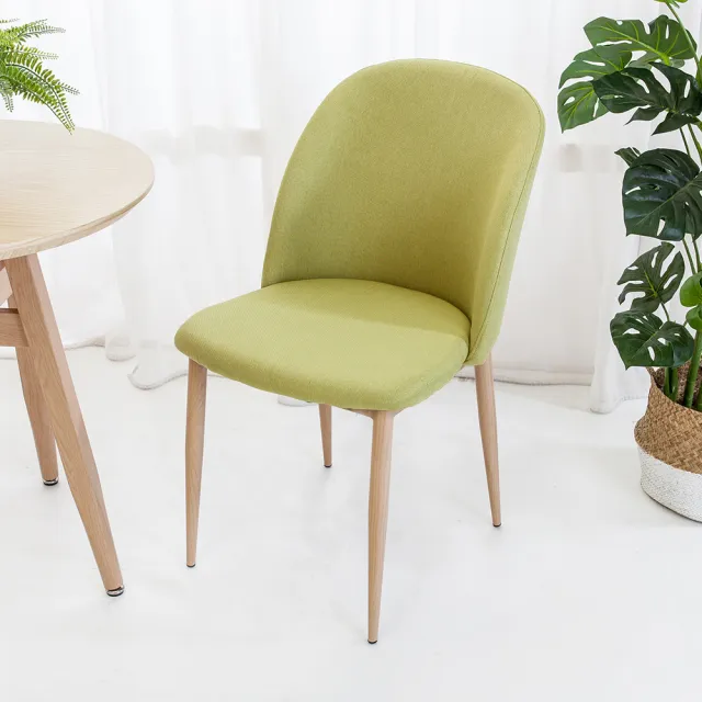 【BODEN】米凱簡約綠色布餐椅/單椅(四入組合)