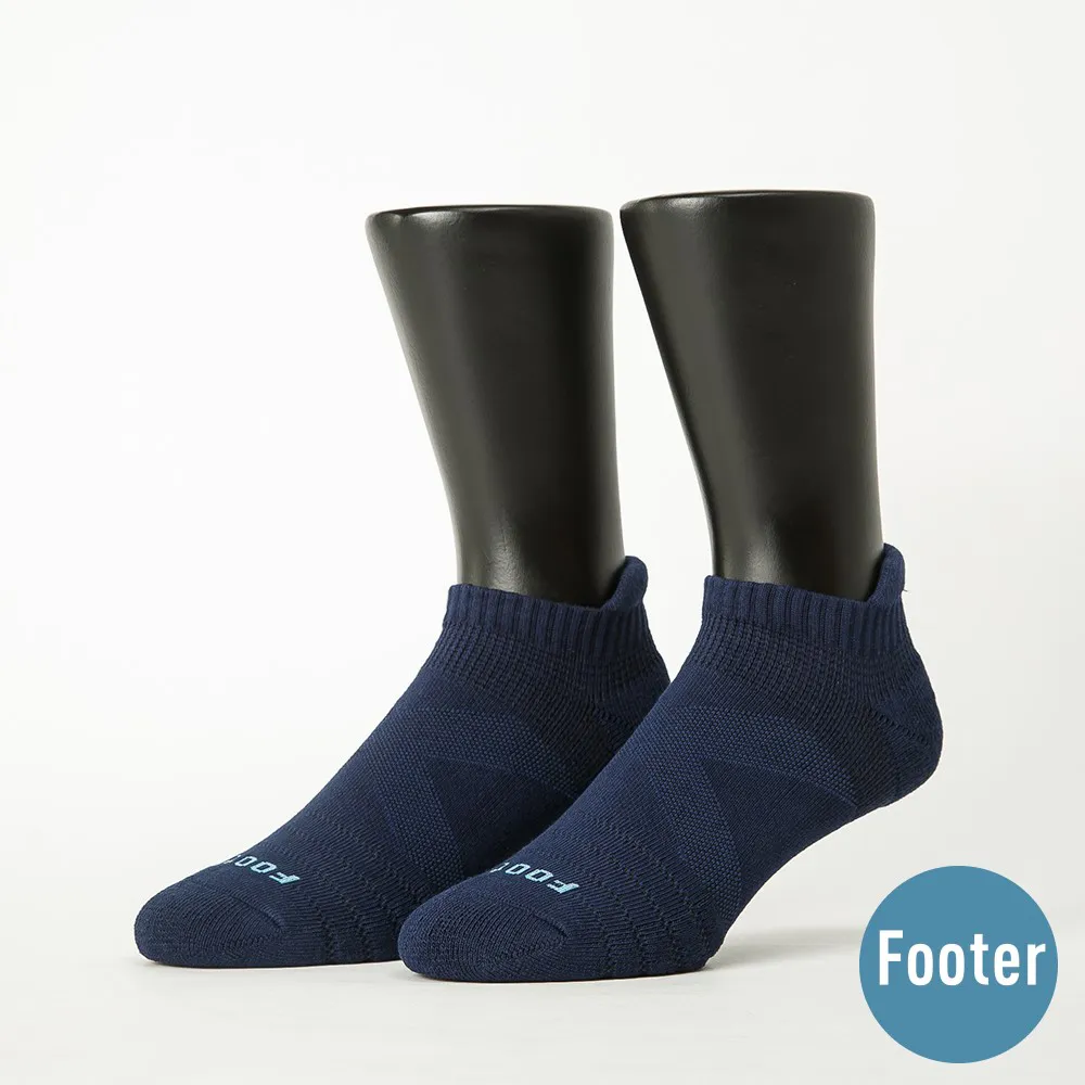 【Footer除臭襪】X型減壓經典輕壓力船短襪-男款-局部厚(T109L-深藍)