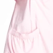 【Gennies 奇妮】棉質長版哺乳上衣-粉/藍/條紋(哺乳衣 短袖哺乳衣 雙口袋 綁帶 開扣哺乳)