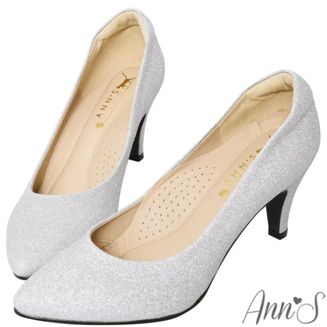 【Ann’S】睡美人-訂製晶鑽3D氣墊尖頭高跟鞋(銀)