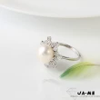 【JA-ME】925純銀天然珍珠10-11mm幸運草戒指 3色任選(母親節/送禮)