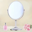 【幸福揚邑】8吋超大歐式時尚梳妝美容化妝放大雙面桌鏡(橢圓鏡-純白)