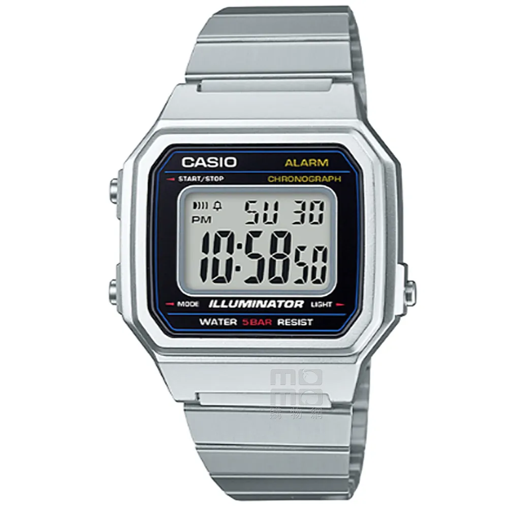 【CASIO 卡西歐】復古文青大顯身手電子錶-銀(B-650WD-1A)
