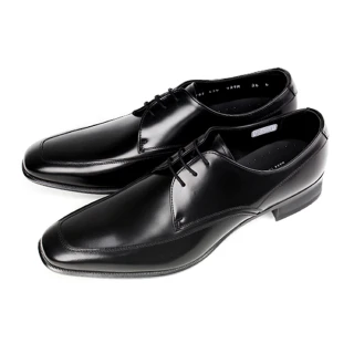 【REGAL】頂級牛皮U-tip德比紳士鞋(黑色 727R-BL)