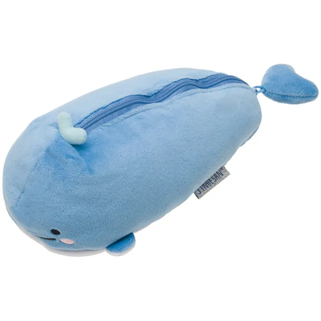 【San-X】鯨鯊先生微笑的臉系列立體毛絨筆袋(小藍鯨)