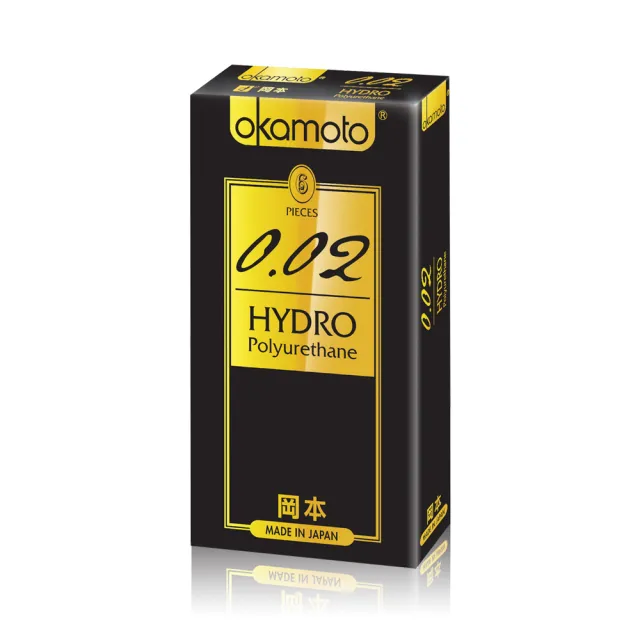 【Okamoto岡本】002 Hydro水感勁薄保險套6入*6盒(共36入)