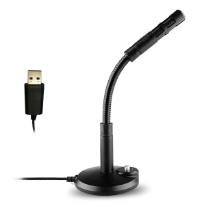 【e-Kit 逸奇】高感度金屬軟管USB/降噪電腦麥克風(OV-U47_BK)