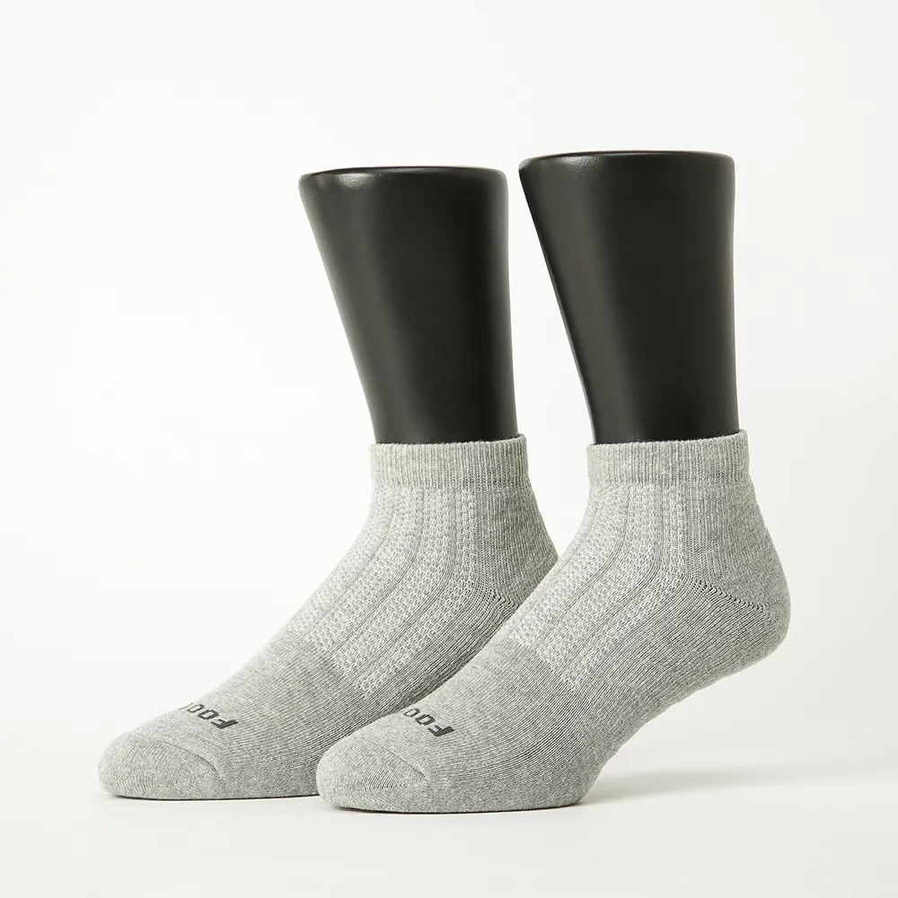 【Footer除臭襪】輕壓力氣墊機能襪-男款-全厚底(T95-灰)